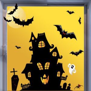 COMBO-Decal HALLOWEEN- Hít tĩnh điện-Thành phố bóng ma quái dị (5)