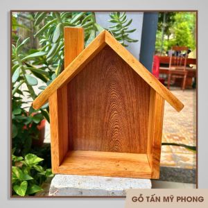 Kệ gỗ hình ngôi nhà để bàn kệ trang trí decor nhà cửa gỗ tự nhiên kệ treo tường (giá xưởng)