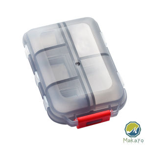 Makayo กล่องเก็บยา เก็บของอเนกประสงค์ 10 ช่อง ป้องกันความชื้น ขนาดเล็ก แบบพกพา Storage box