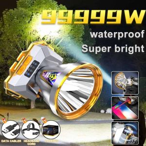 ✅【Local delivery】✅ Headlamp Super Bright Rechargeable Waterproof Flashlight Multifunctional Camping Fishing