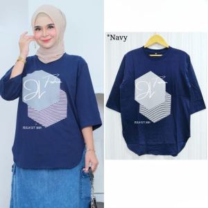 Blouse Wanita Korean Style Lisa Top Blus Bahan Kaos Katun Combed 24s Apk Sablon Premium Baju Atasan Jumbo LD 90-130 cm S M L XL XXL 3XL Outfit Kasualan Remaja Kekinian Viral