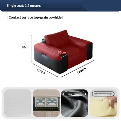 CraftedLiving SG-Sofa Leather Sofa Living Room Two-Seater Sofa Straight-Back Leather Sofa Modern-Style Sofa Upholstered Cushion Sofa