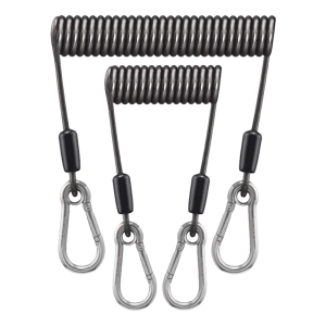 Retractable Safety Rope Lanyard Heavy Duty Spring Coil Fishing Lanyard with Carabiner Spirals Coiled Lanyard for Surfs
