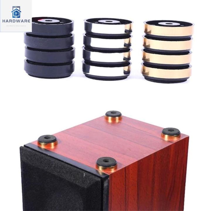 LTMGZ 4Pcs Speakers Accessories SoundBox Mats DIY Gold Sliver Black