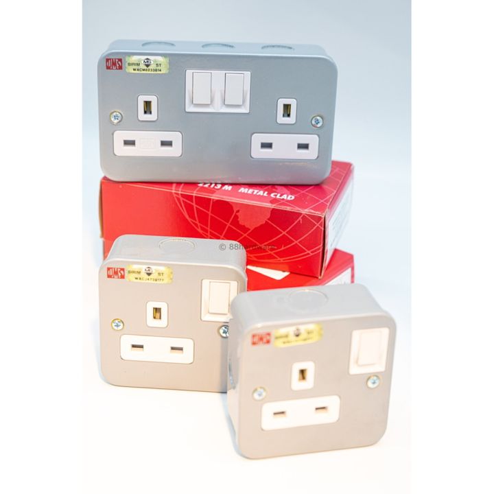 Plug Point Besi UMS Metal clad / electric socket / metal socket / switch / plug besi ...