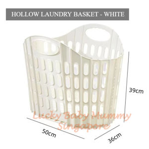 Hollow Laundry Basket | Portable Plastic Clothes Storage Hamper with Handles
