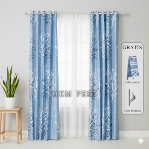 Gorden Jendela Gorden Pintu Minimalis Blazer Katun Montero Tinggi 150cm & 200cm Free Tali
