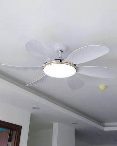 Quạt trần đènQuạt trần 6 cánh trang trí lắp phòng khách-phòng ngủ-phòng bếp siêu mát 6 tốc độ gió-đèn 3 chế độ có điều khiển