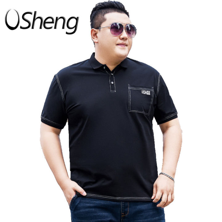 VSheng 2XL To 7XL Plus Size Polo Shirt For Men 140kg Summer WIth Pocket  Casual Loose Big Size Man Tops Lazada PH