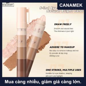 【CANAMEK】 Dimshow 5 trong 1 Eyeshadow bút chì Kit nhung Matte sắc tố ánh sáng lung linh làm nổi bật trang điểm kết hợp mini Eye Shadow bút mỹ phẩm