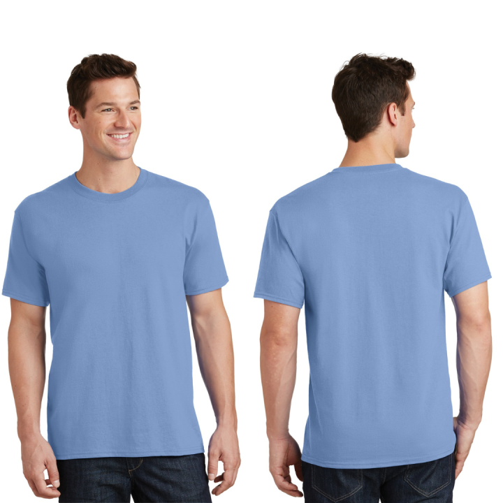 Baju Kaos Lengan Pendek Polos O Neck Unisex Warna Biru muda atau