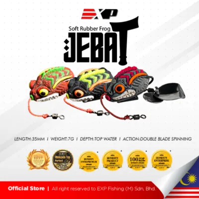 EXP JEBAT FROG Soft Rubber Frog Expert For Snakehead Hunter Haruan/Toman Bunga/Bujuk umpan casting haruan katak kevlar