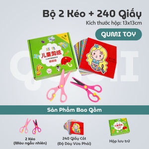 Đồ Chơi CẮT GIẤY 240 tơ` Cho Bé – Bộ Luyện Cắt Thủ Công Sáng Tạo Kèm 2 Kéo An Toàn Gumi Toy