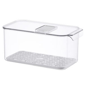 Classy Luxe Refrigerator Transparent Drain Box Kitchen Fruit Vegetable Preservation Box Frozen Storage Drain Basket Storage Box