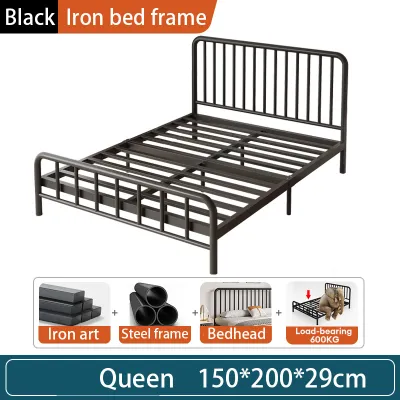 【In Stock-ships within 24H】 Metal Bed Frame Modern Queen Bed Frame 18inch Metal Rangka Katil Besi Tebal Bujang Dewasa King Size Bed Frame