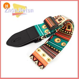 zhanjietun Guitar Strap Multi-Color Belts Adjustable Colorful Printing Nylon Guitar Straps