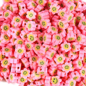 30PCS 10mm hoa Nụ cười Polymer đất sét Spacer Nụ cười khuôn mặt hạt Hạt đệm rời cho làm đồ trang sức vòng tay tự Làm Vòng Cổ phụ kiện