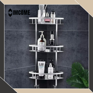 IMCOME Rak Sabun Kamar Mandi 3 Susun Serbaguna Tempat Penyimpanan Perlengkapan Dan Peralatan Kamar Mandi Sudut Stainless Steel