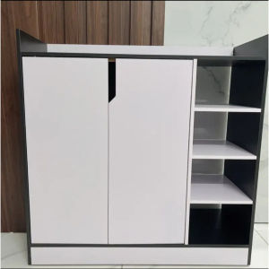 Tủ giày gỗ cánh khoét 90x90x30cm. Tủ gỗ để đồ phòng khách kết hợp 2 màu hiện đại. Gỗ MDF phủ Metamine cao cấp. Đã khoan sẵn lỗ. Lắp ráp đơn giản