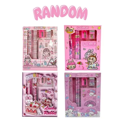Harga Grosir - Set Alat Tulis 6 In 1 / Stationery Set Lucu Karakter / Souvenir Hampers Anak Sekolah