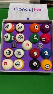 16A Gaenasi Fei TV Crystal Billiard Balls Chinese Style Black Eight American Style Nine Ball Billiard Balls 572 Large Size 17 Ball Set