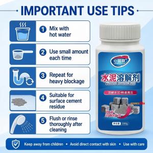 Loves Home Cement Remover 500g Pipeline Clogging Surface Residue Dissolving Pelarut Simen 心居客水泥溶解剂