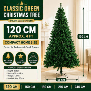 【In Stock】Christmas Tree 4-8FT Snow Flocked Artificial Pine Tree with Berries Metal Stand Xmas Home Decoration