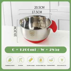 Tầm nhìn 1.2L/2.5L/4.5L trộn bát có tay cầm 304 thép không gỉ nấu ăn lưu vực với quy mô hộ gia đình bát nướng với không trượt dưới nhào lưu vực DIY bánh mì salad trộn trứng đập lưu vực rửa rau bát