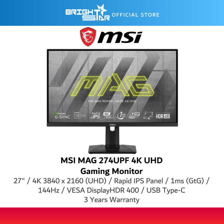 MSI MAG 274UPF 4K UHD Gaming Monitor | Lazada