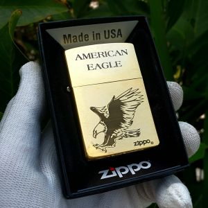 Bật Lửa Zippo Chim Ưng Phiên Bản Mới Đồng Nguyên Khối Đáy Dập Đời La Mã ( Tặng Kèm Phụ Kiện )