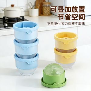 LUXERY Reusable Ice Ball Mold Spherical With Lid Ice Bucket Mini Silicone Ice Cube Mold Summer DIY Refrigerator Freeze Ice Maker