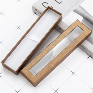 20pcs Empty Pen Gift Black Cardboard Case with Clear Window for Jewelry Pencil Ballpoint Fountain Pen Display2026