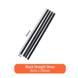 Black Plastic Straight Straws for Hot and Cold Drinks - Versatile Durable Food-Grade Disposable Straws