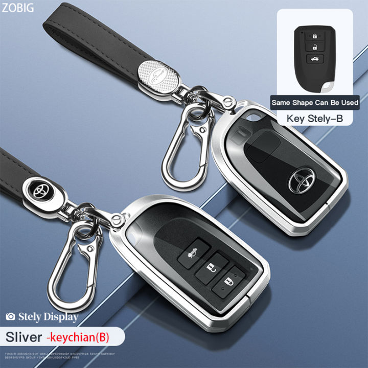 ZOBIG Aluminium alloy Key Fob Cover for Toyota Car Key Case Shell with ...