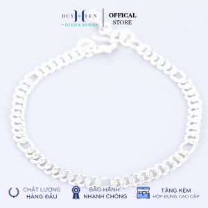 Lắc Bạc Duy Hiển Cho Bé Có Chuông Kiểu Dây Đơn Cách Điệu Xen Lẫn Mắt Tròn Dài