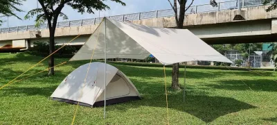 Tăng cắm trại dã ngoại che mưa 372m x 35m + 1 bộ trụ 24m
