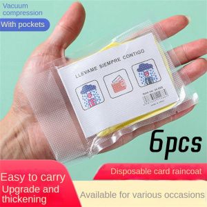 costel 6pcs Disposable raincoat Portable raincoat Compression packaging Convenient outdoor portable outdoor full body rainstorm poncho