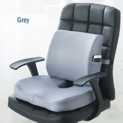 Memory Foam Lumbar + Seat Pillow Cushion/Lumbar Pad/Chair Mat/Sitting/Office/Back Support