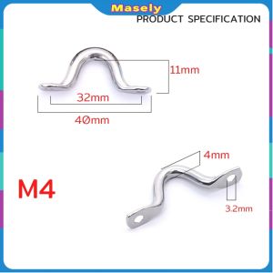 Masely Stainless Steel Boat Yacht Ship Boats Saddle Clip Handle Doorknob Wire Eye Ring Hook