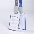 Office ID Card Badge Holder with Lanyard Retractable Neck Strap Metal Double Sided Name Tag Holder Card Case  for Employee University School. 