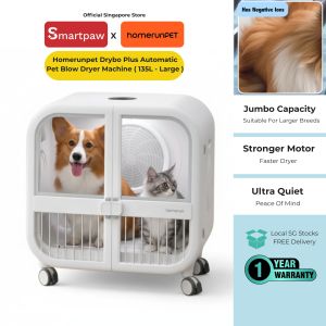 Homerun Drybo Ultra Smart Pet Dryer (Large) | 135 L Jumbo Cabin + Ultra-Quiet 34 dB + 10 M Negative Ions + Advanced Safety Sensors for Cats & Dogs | 1-Year SG Warranty