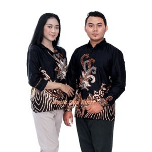 Couple Batik Wanita Blouse Atasan Kemeja Pria Lengan Panjang