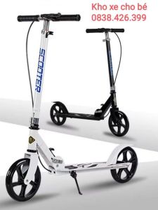 (loại to)Xe scooter xe trượt cỡ lớn có phanh tay chân chống chịu tải đến 150kg cho thiếu niên và người lớn