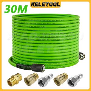 Pressure Washer Hose Green 3-Layer AntiCrack High Pressure Extension Pipe For Garden Irrigation Home