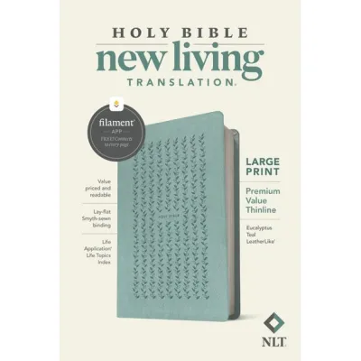NLT Large-Print Premium Value Thinline Bible Filament Enabled Edition--soft leather-look teal