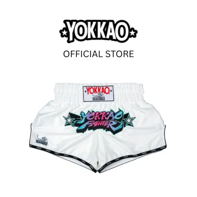 YOKKAO Fighter KO XS-2XL กางเกงมวยผ้าซาตินพรีเมียม ดีไซน์โดดเด่น เคลื่อนไหวคล่อง เอวยางยืดนุ่ม ใส่สบาย กางเกงมวยไทยสำหรับซ้อมและแข่งขัน
