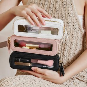PHANT PU Makeup Brush Box Waterproof Transparent Pencil Case Storage Accessory Portable Cosmetic Bag Travel
