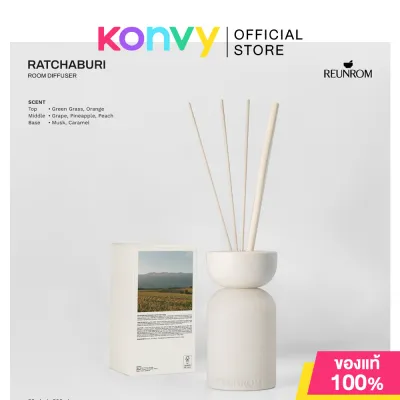 Reunrom Room Diffuser รื่นรมย์ ก้านไม้หอม 200ml (Orange Bloom/Golden Pear/Ratchaburi/Amphawa/Bang Namphueng)