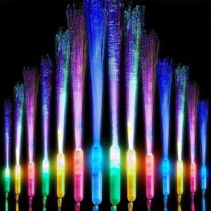 🎉 SG Local Stock  3 Modes Multicolor LED Glow Wands  Fiber Optic Light Sticks for Concert Birthday Xmas Party