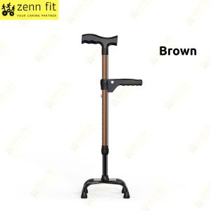 Aluminum Alloy Handheld Cane for Elderly Walking Aid Disabled Stand Up Anti-Slip Double Handle Crutches Patient Tongkat